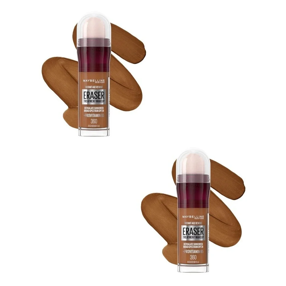 2 Maybelline Instant Age Rewind Eraser Treatment‎ Foundation Makeup 360 0.68 oz